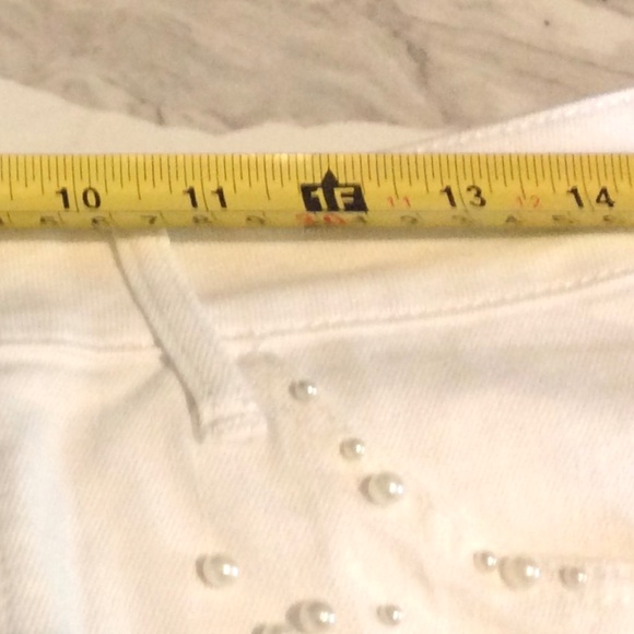 NWT Women’s White Denim with Pearls  Boyfriend Slim Straight-Leg Jeans - Picture 12 of 16